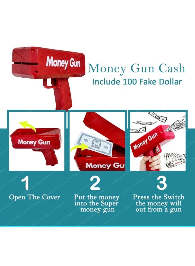 Super Money Guns Playing Spray Money Gun – Make It Rain Toy Gun, Fake Bill Dispenser Money Shooter, Fun Party Toy for Special Occasions, Birthday  Celebration - Image 5