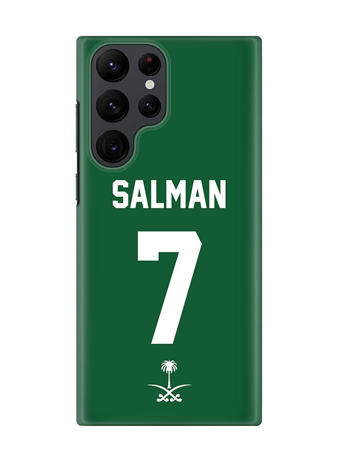 Stylizedd Slim Cover for Samsung Galaxy S22 Ultra 5G Case Snap Classic Series Mobile Cover Hard PC Shield Matte Finish Print -Saudi Arabia-Player-Salman - Image 1