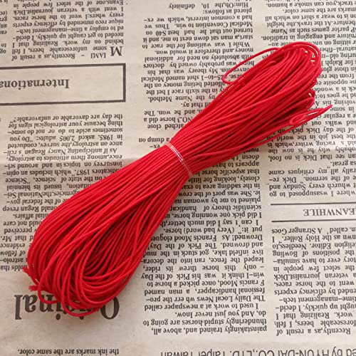 Looconi Amaney 0.8mm Red Elastic Cord Beading Threads Stretch String Fabric Crafting Cords for Christmas Valentine's Day Jewelry Making 20m - Image 3