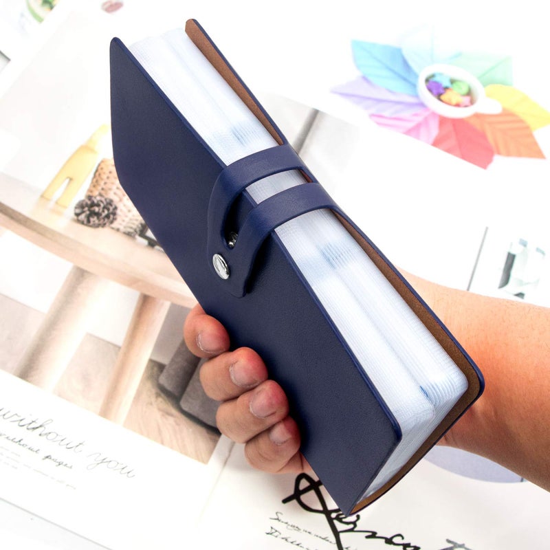 Padike حامل بطاقات الائتمان بادكي RFID منظم بطاقات العمل حامل بطاقات العمل، مع 96 فتحة بطاقة واقي بطاقات الائتمان لإدارة بطاقاتك المختلفة لمنع الفقدان أو التلف (أزرق داكن) - Image 3