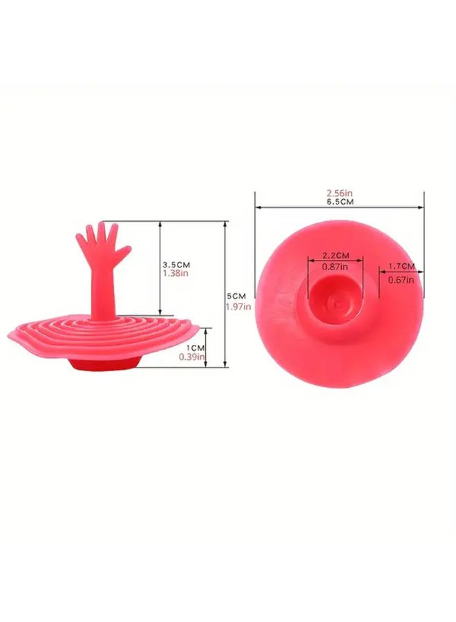 Flexible Sink Drain Stopper with Hand Lever In Blue Pink Green Orange Black - Image 3