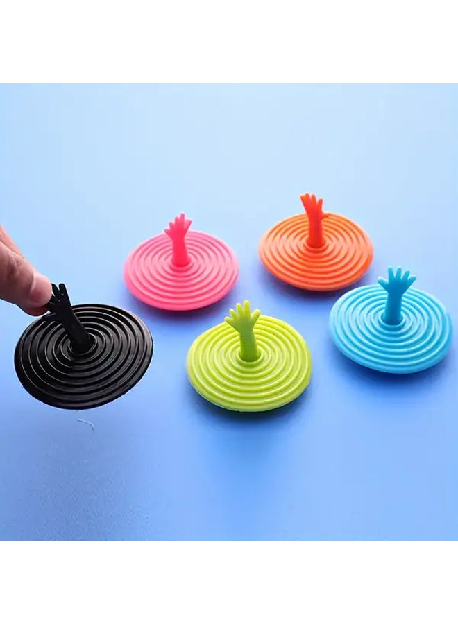 Flexible Sink Drain Stopper with Hand Lever In Blue Pink Green Orange Black - Image 1
