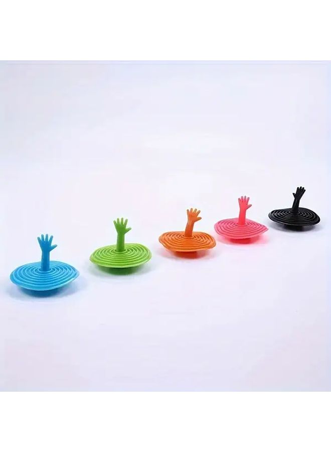 Flexible Sink Drain Stopper with Hand Lever In Blue Pink Green Orange Black - Image 5