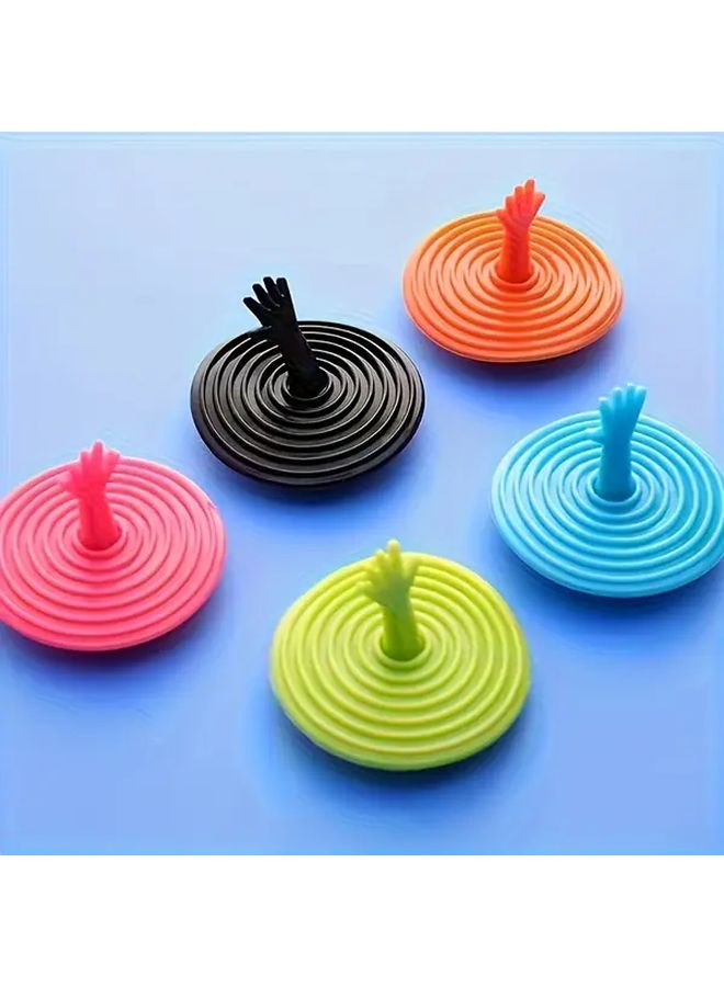 Flexible Sink Drain Stopper with Hand Lever In Blue Pink Green Orange Black - Image 2