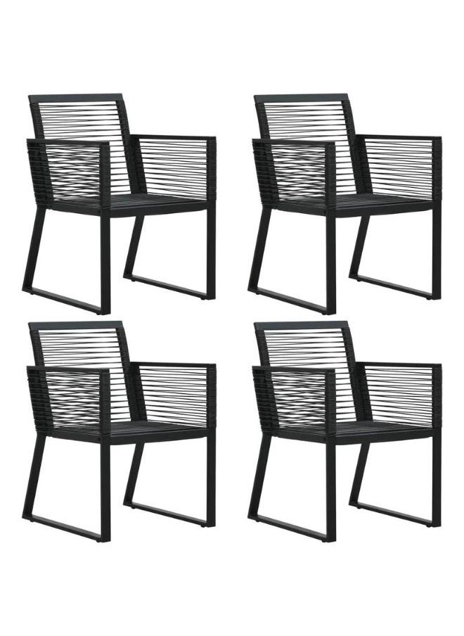 vidaxl vidaXL Garden Chairs 4 pcs Rope Rattan Black  - Image 1