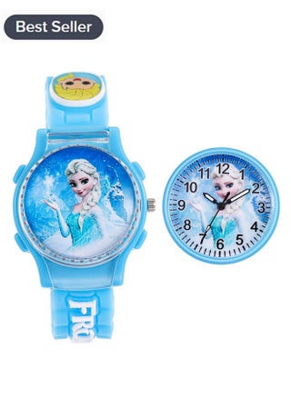 New blue Frozen cartoon flip children's watch (cover can be rotated) - pzsku/ZA61B7B08AAED5A9FCCA5Z/45/_/1699694337/3c1f5583-9e91-47aa-a823-706ada896547