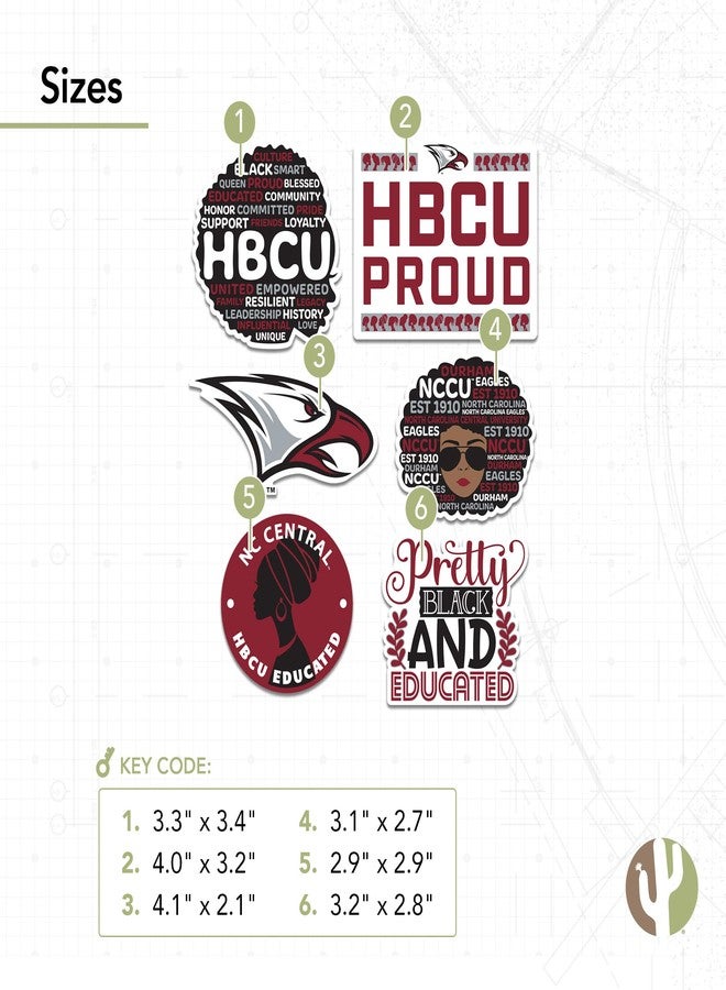 Desert Cactus North Carolina Central University Sticker NCCU Eagles Sticker Vinyl Decals Laptop Water Bottle Car Scrapbook (T2 HBCU-C) - Image 4