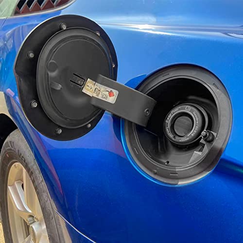 KEWISAUTO غطاء خزان الوقود KEWISAUTO لسيارة فورد موستانج GT 2015-2020، غطاء باب تعبئة الوقود لغطاء خزان الوقود لسيارة فورد موستانج GT 2015-2020، ملحقات تزيين خارجية (أسود) - Image 3
