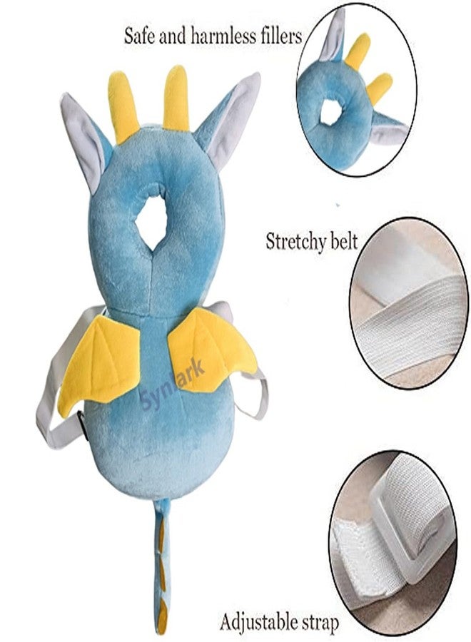 Synlark Baby Head Protector Cushion Plush Soft Toy Early Learning Toy Fall Protection Helmet Baby Head Protector Child Adjustable Shoulder Strap (Blue-Yellow) - Image 3