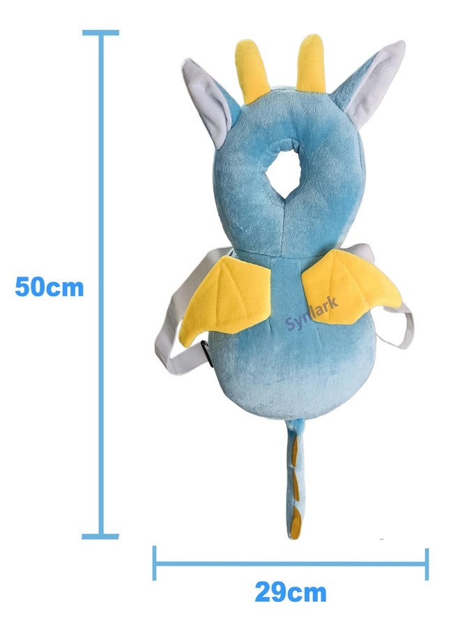 Synlark Baby Head Protector Cushion Plush Soft Toy Early Learning Toy Fall Protection Helmet Baby Head Protector Child Adjustable Shoulder Strap (Blue-Yellow) - Image 2
