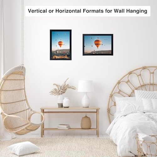 JCJMY 6x8 Picture Frame Black for Wall Hanging or Tabletop, Wall Mounting Horizontally or Vertically, 6 x 8 Wall Gallery Poster Photo Frame with Shatter Resistant Plexiglass, Black - Image 4