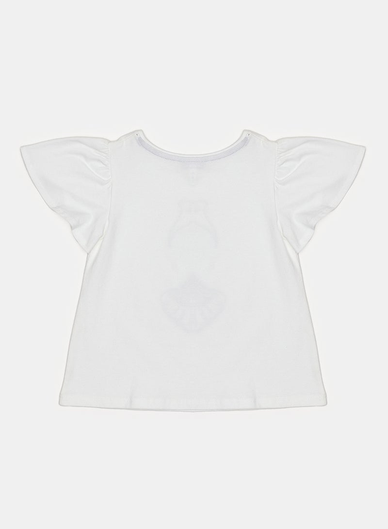 Okaidi White T-Shirt for Girls - Image 2