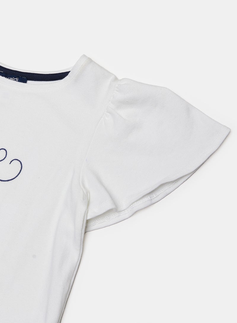 Okaidi White T-Shirt for Girls - Image 4
