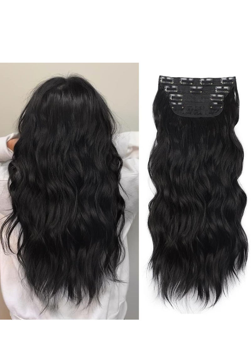 Generic FINE PLUS Hair Extensions Clip in, 4PCS Clip in Hair Extension 14 Short Beach Pearl Blonde Wavy Hair Extensions Invisible Lace Weft Natural Soft Hair pieces for Women  - Image 1