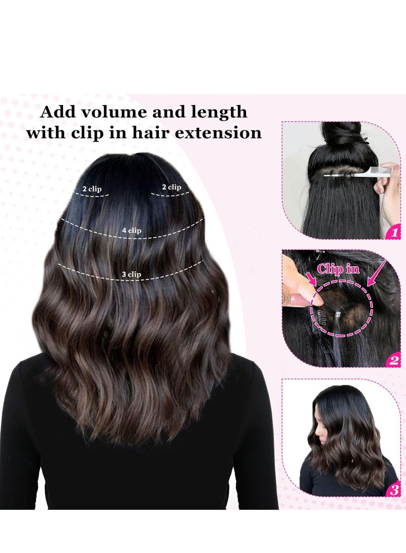 Generic FINE PLUS Hair Extensions Clip in, 4PCS Clip in Hair Extension 14 Short Beach Pearl Blonde Wavy Hair Extensions Invisible Lace Weft Natural Soft Hair pieces for Women  - Image 3