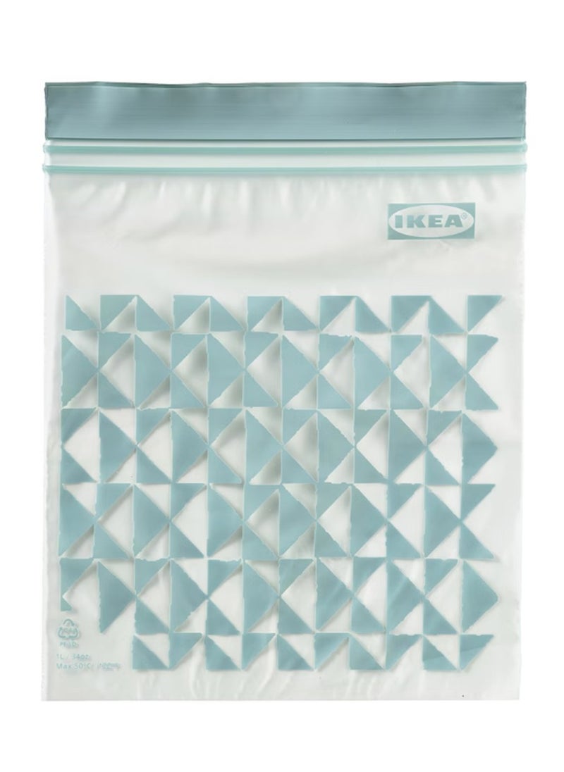 Ikea - ISTAD Resealable Bag - Patterned Pale Grey - Green - 1 L. - 20 Pack - Image 1