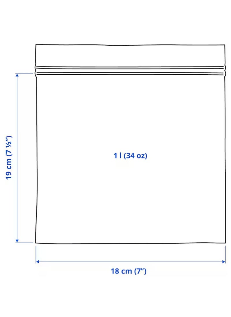 Ikea - ISTAD Resealable Bag - Patterned Pale Grey - Green - 1 L. - 20 Pack - Image 1