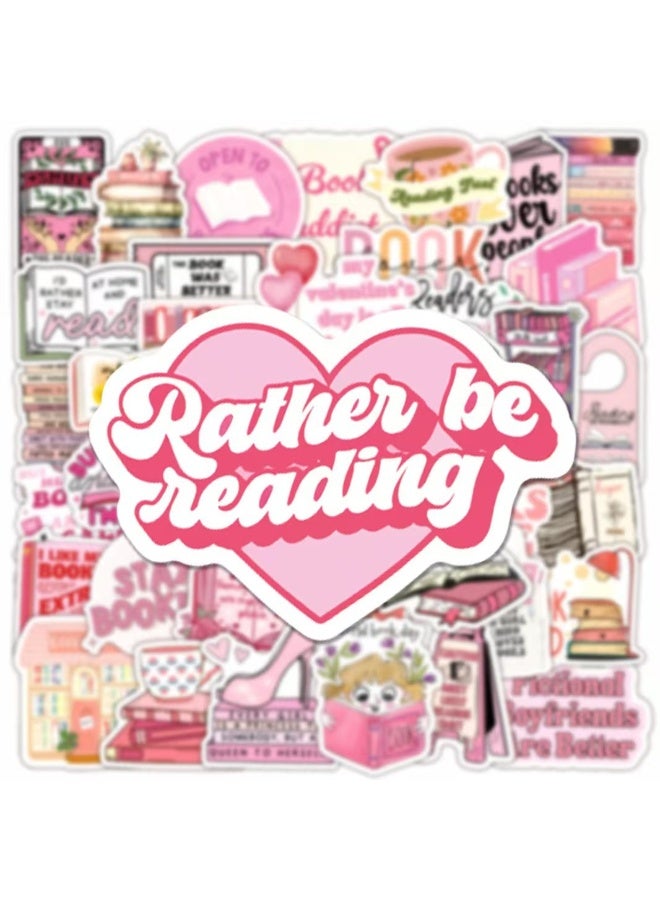 NIBEMINENT 50 Pcs Bookish Deco Kit Waterproof Stickers, High Definition Printing Bright Colors, Suitable for Laptop Skateboard Luggage Water Bottle Guitar DIY - Image 1