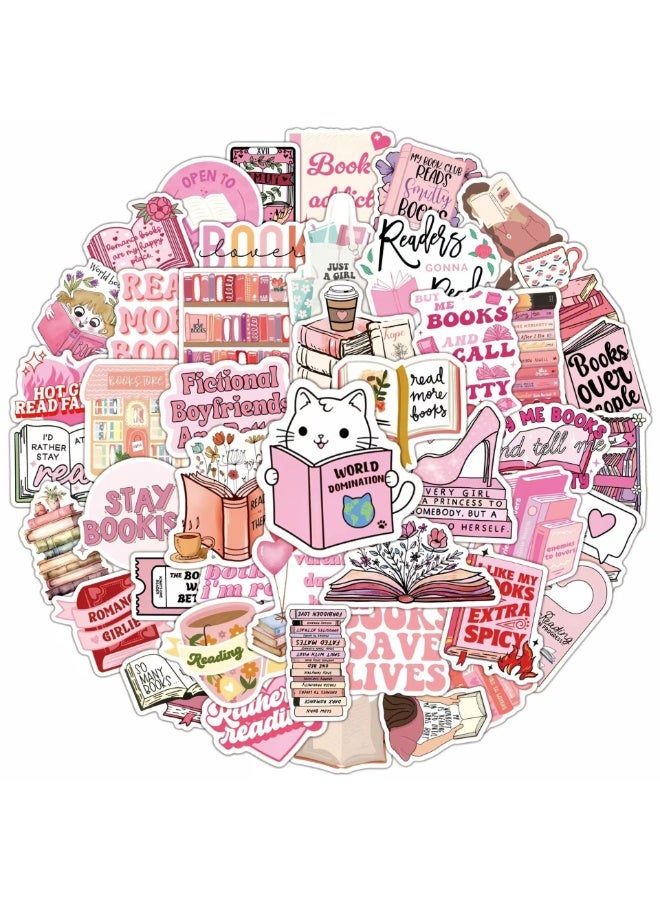 NIBEMINENT 50 Pcs Bookish Deco Kit Waterproof Stickers, High Definition Printing Bright Colors, Suitable for Laptop Skateboard Luggage Water Bottle Guitar DIY - Image 3