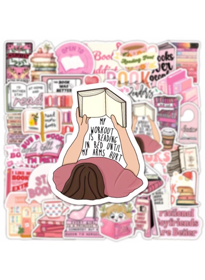 NIBEMINENT 50 Pcs Bookish Deco Kit Waterproof Stickers, High Definition Printing Bright Colors, Suitable for Laptop Skateboard Luggage Water Bottle Guitar DIY - Image 2