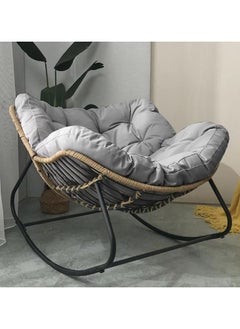 Outdoor Papasan Rocking Chair - Oversized Comfy Patio Chair Indoor Egg Royal Rattan Rocking Chair with Cushion for Front Porch Lounge Lawn Bedroom Living Room - pzsku/ZA61C02D41C7C3A1250A3Z/45/_/1740026638/2b065c3c-a464-4f42-9787-b2590c74da16