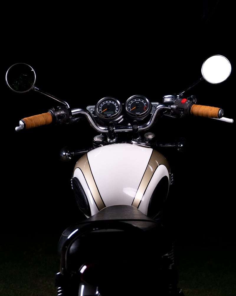 Trip Machine Company Motorcycle Handle bar Leather Grip Wraps - Universal Grips Accelerator Custom Cover wrap Set for Bike Handlebar (Vintage Tan) - Image 3