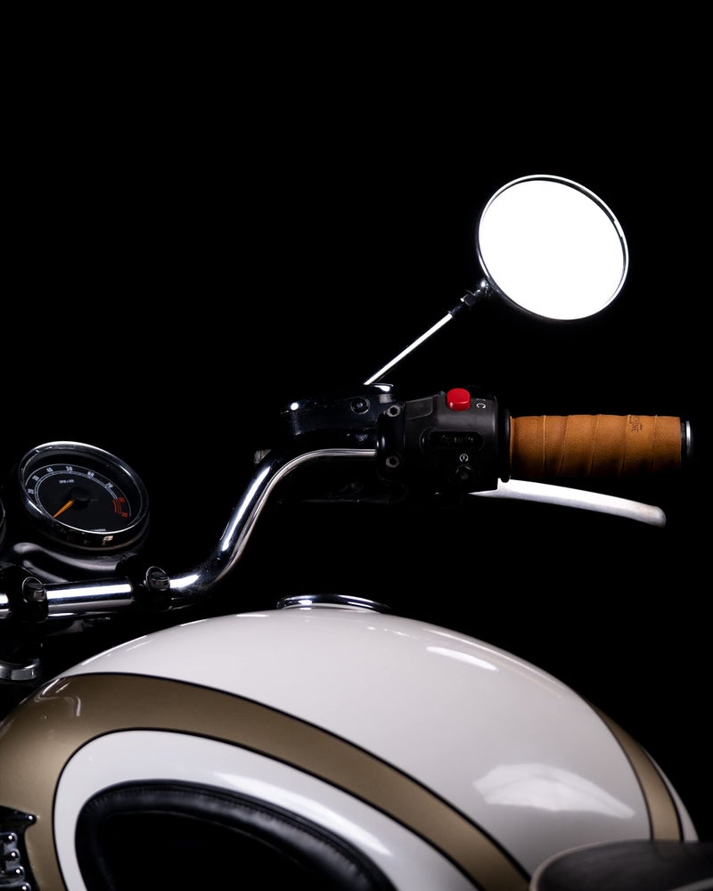 Trip Machine Company Motorcycle Handle bar Leather Grip Wraps - Universal Grips Accelerator Custom Cover wrap Set for Bike Handlebar (Vintage Tan) - Image 4