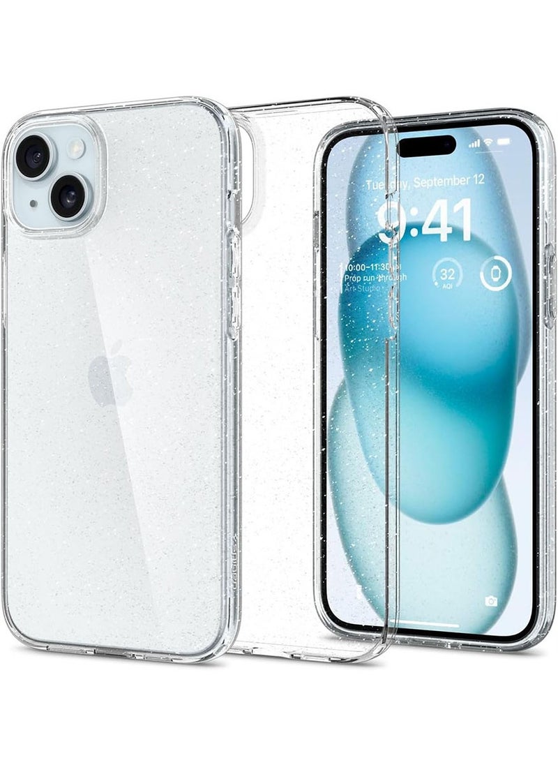 Spigen Liquid Crystal Glitter for iPhone 15 Case Cover - Crystal Quartz  - Image 1