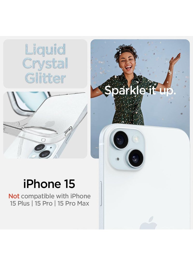 Spigen Liquid Crystal Glitter for iPhone 15 Case Cover - Crystal Quartz  - Image 2