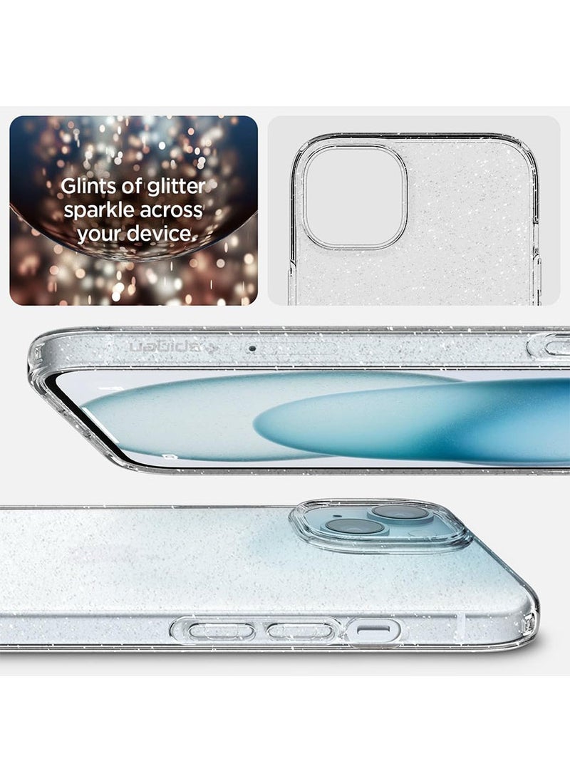 Spigen Liquid Crystal Glitter for iPhone 15 Case Cover - Crystal Quartz  - Image 3