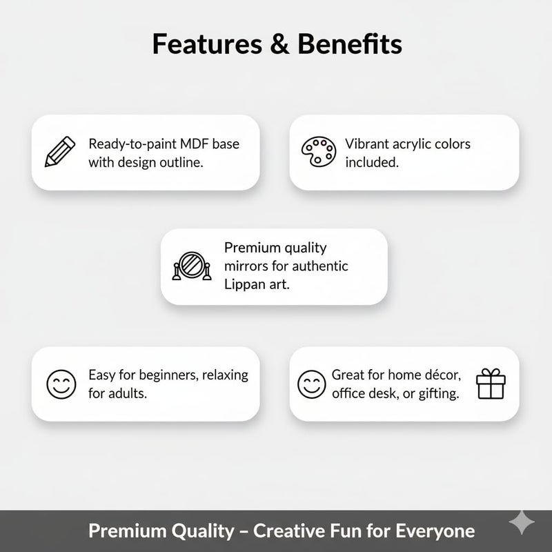 HOBBY INDIA Lippan Art and Craft Materials Kit for Adults and Beginners I Premarked MDF Board Mandala Art Painting DIY Kit for Room Wall Hanging Office and Home Decoration (Mandala) - Image 5