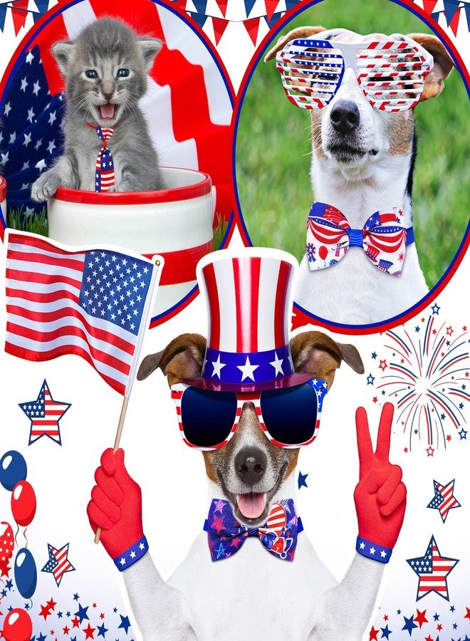 Eccliy 120 Pcs 4th of July Patriotic Dog Bow Ties Independence Day Red White Blue Bow Ties Dog Collars American USA Memorial Day Patriotic Bowties Neckties Adjustable Basic Pet Collars Accessories - Image 3