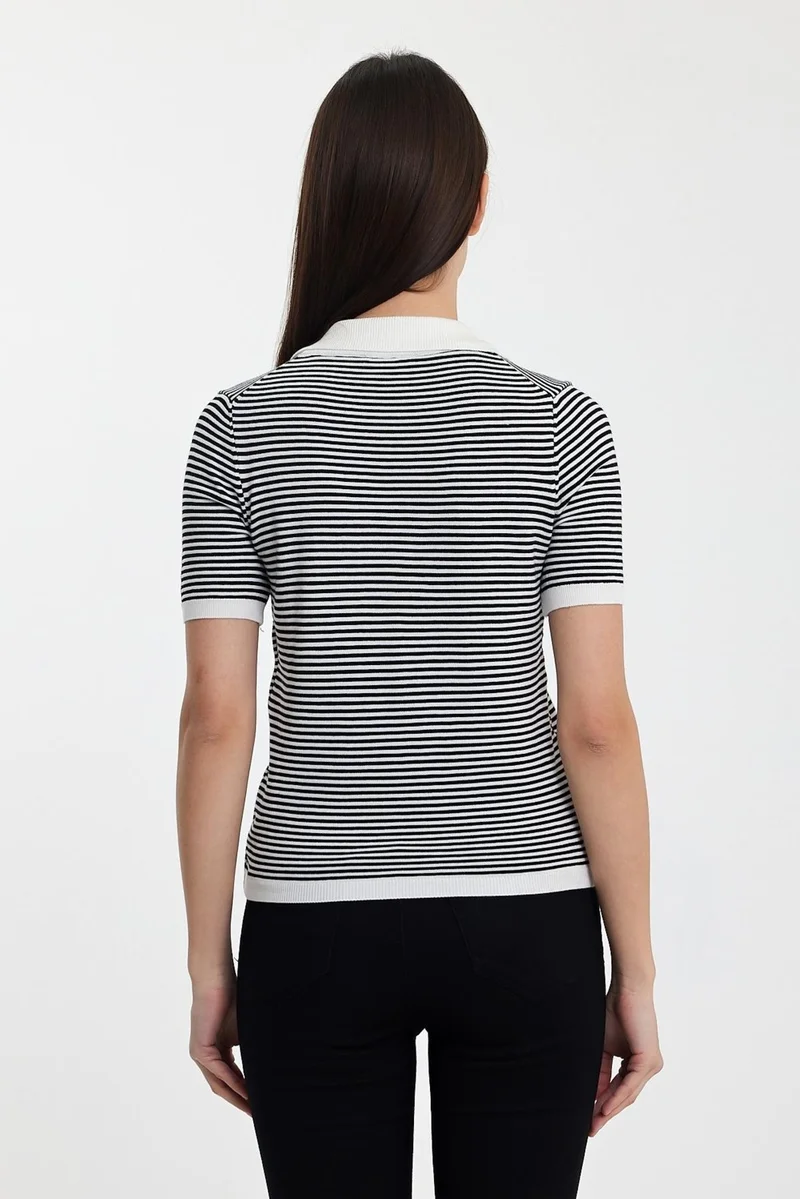الكسندر جاردي Striped Polo Neck Knitwear SWEATER(A91915-S)