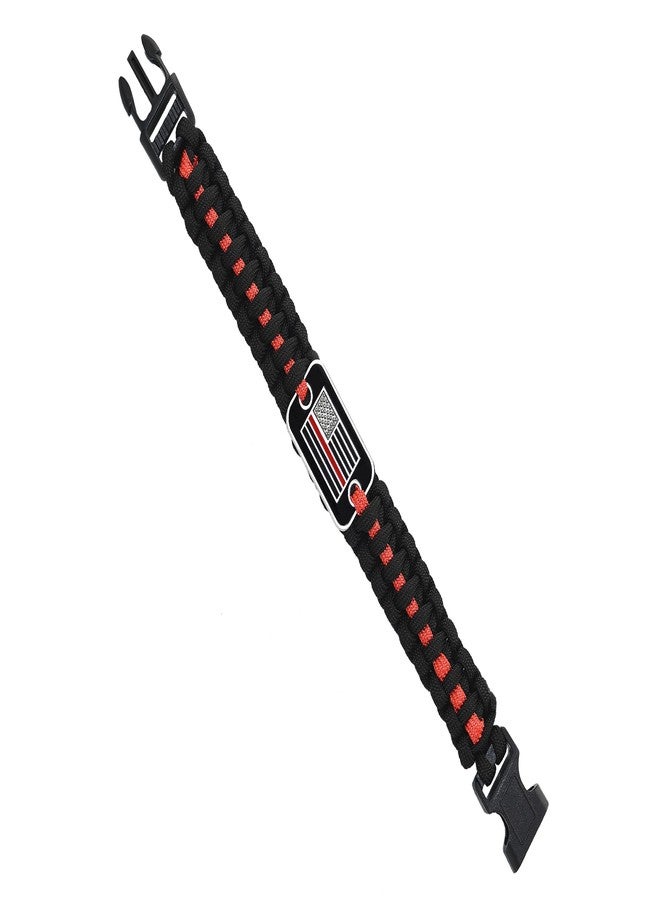 Great 1 Thin Red Line American Flag Paracord Bracelet with Detachable Buckle Clasp - Tactical and Military Survivalist Accesory - Fireman Firefighter - Image 5