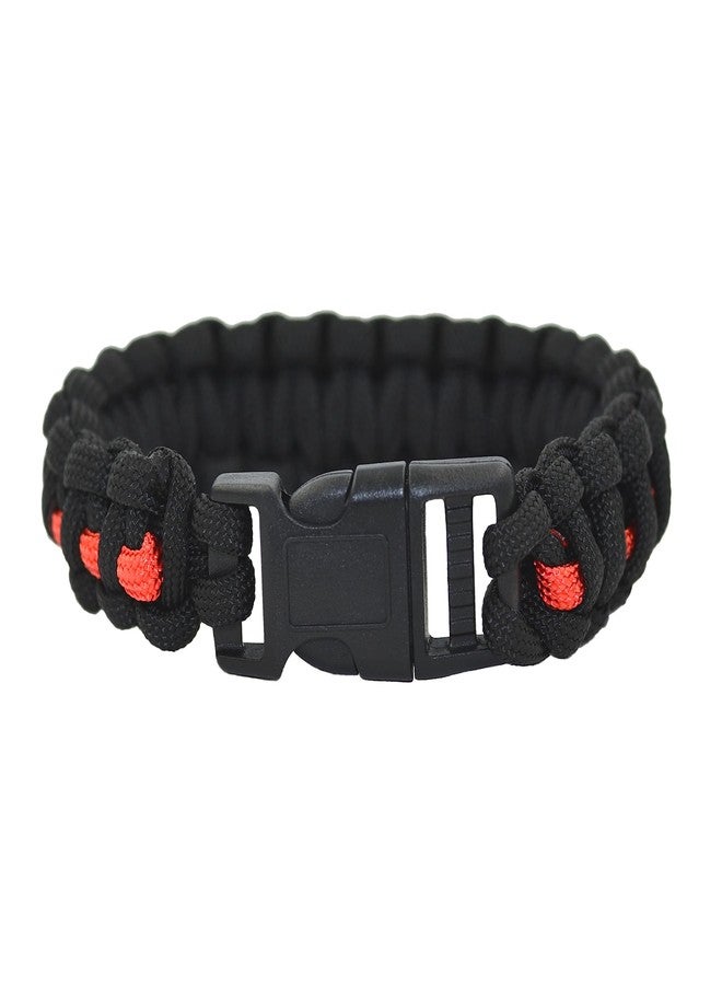 Great 1 Thin Red Line American Flag Paracord Bracelet with Detachable Buckle Clasp - Tactical and Military Survivalist Accesory - Fireman Firefighter - Image 3