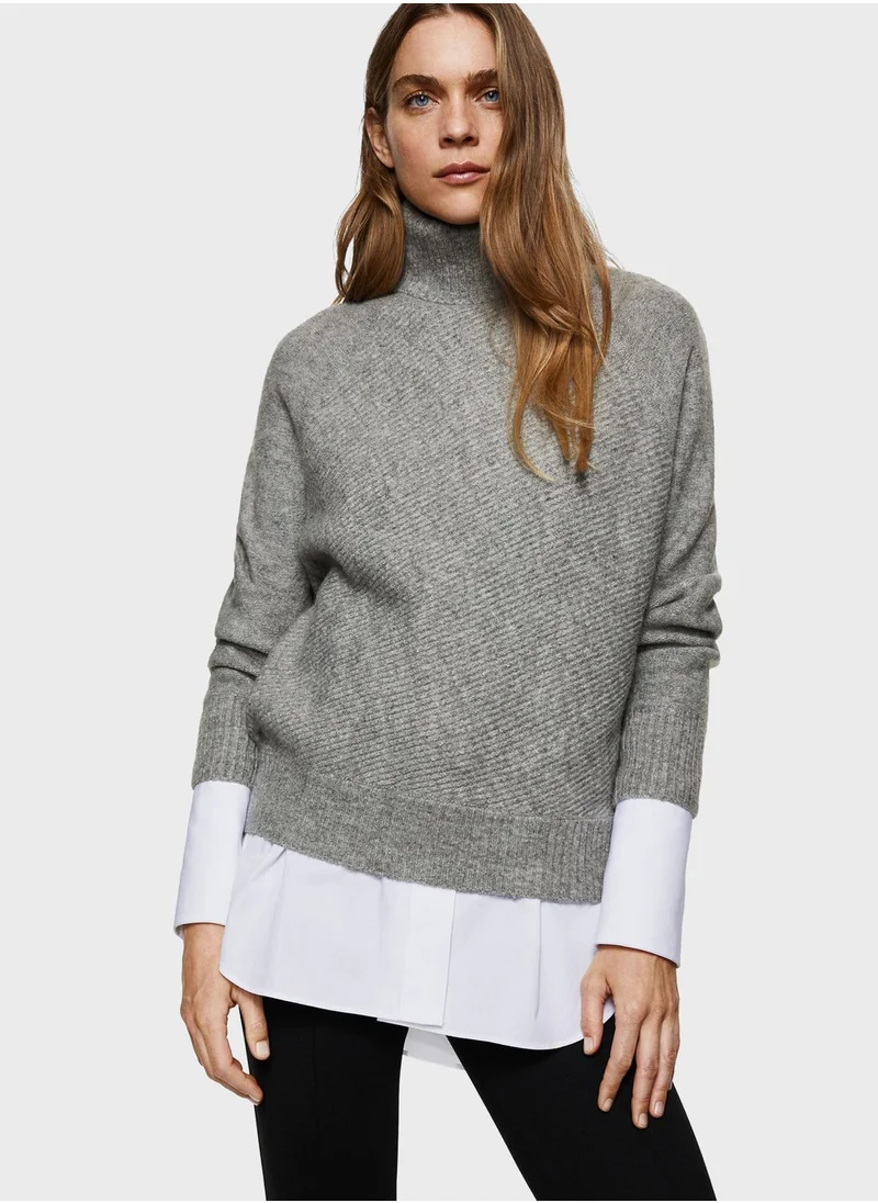 MANGO Turtle Neck Knitted Sweater