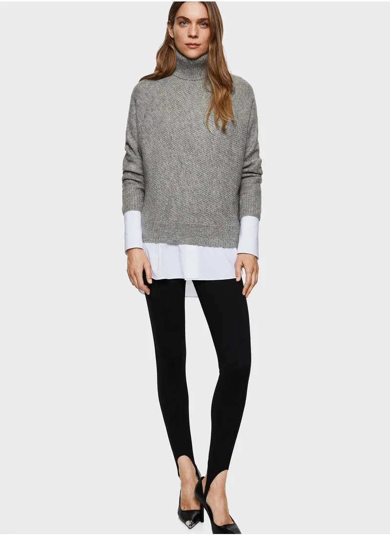 MANGO Turtle Neck Knitted Sweater
