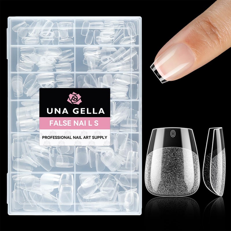 UNA GELLA Extra Short Coffin Nails XS 216pcs Preshape Press on Nails Extra Short Coffin Gel TipsFull Cover Acrylic Fake False Nails Extension 12 Sizes Gelly Tips