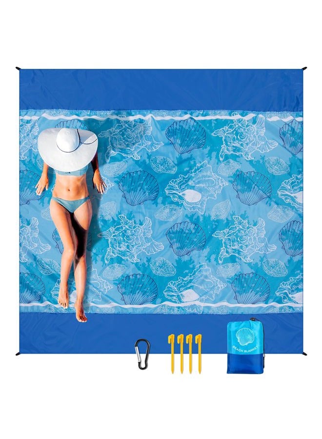 WIWIGO Beach Blanket Sandproof Extra Large Beach Mat Adults Waterproof Quick Drying Sand Free Mat Made by Premium Polyester with 4 Stakes & 4 Corner Pockets for Outdoor Travel Camping Hiking - Image 1