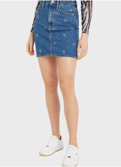 High Waist Denim Mini Skirt