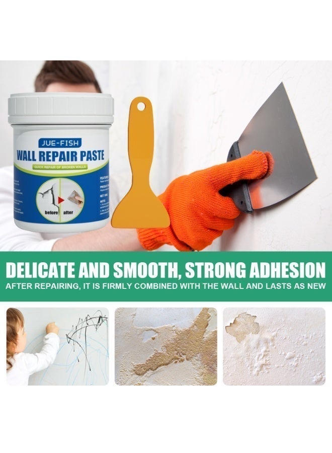 JUE FISH 100g Wall Crack Repair Paste with Scraper- Wall Repair Cream, Universal Caulk Sealing Broken Hole Filler, Wall Repairing Ointment Mending Agent Putty Paste,Fill Holes in Home Wall and Quick Repair Crack - Image 3