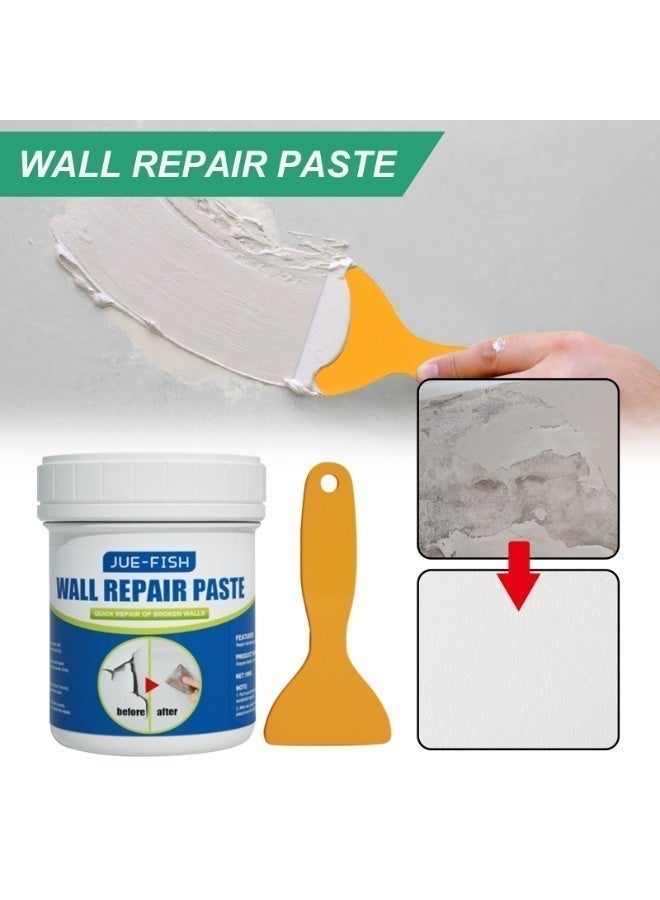 JUE FISH 100g Wall Crack Repair Paste with Scraper- Wall Repair Cream, Universal Caulk Sealing Broken Hole Filler, Wall Repairing Ointment Mending Agent Putty Paste,Fill Holes in Home Wall and Quick Repair Crack - Image 1