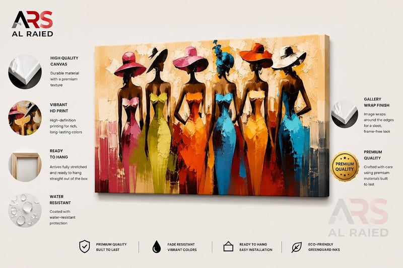 ARS Graphics ARS® Canvas Wall Art - Modern African Women Colorful Fashion Artwork - 100 x 150 CM - Image 3