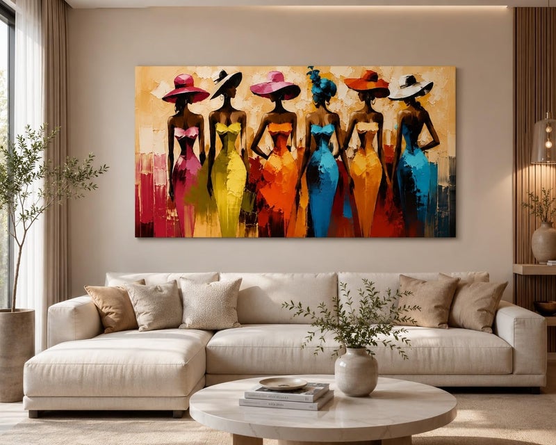 ARS Graphics ARS® Canvas Wall Art - Modern African Women Colorful Fashion Artwork - 100 x 150 CM - Image 2