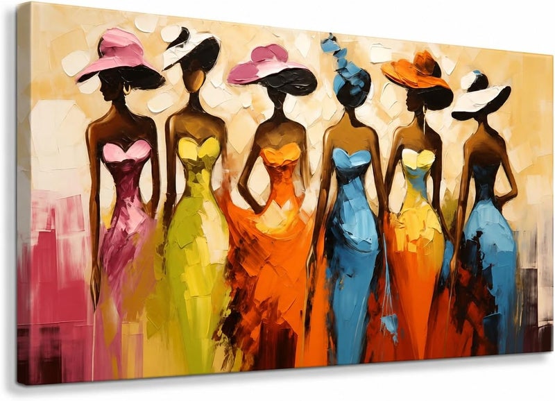 ARS Graphics ARS® Canvas Wall Art - Modern African Women Colorful Fashion Artwork - 100 x 150 CM - Image 1