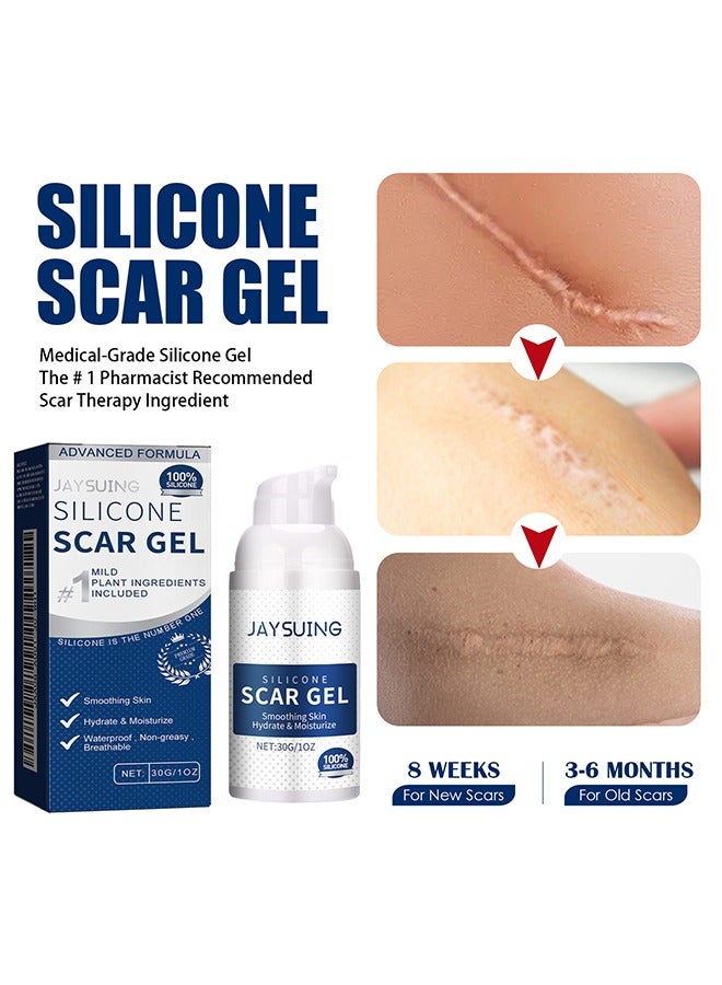 Jaysuing Silicone Scar Gel ,Scar Removal,Scar Treatment, Scar Removal Cream for C-Section, Stretch Marks, Acne, Surgery, Effective for Both Old and New Scars 30g - Image 2