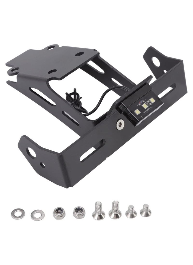 GGOOT Motorcycle Licence Plate Bracket, Carbon Steel Motorcycle License Plate Holder with 3 LEDs Light Replacement for SUZUKI GSXS 1000 2022+  - Image 1