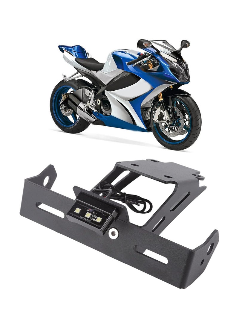 GGOOT Motorcycle Licence Plate Bracket, Carbon Steel Motorcycle License Plate Holder with 3 LEDs Light Replacement for SUZUKI GSXS 1000 2022+  - Image 3