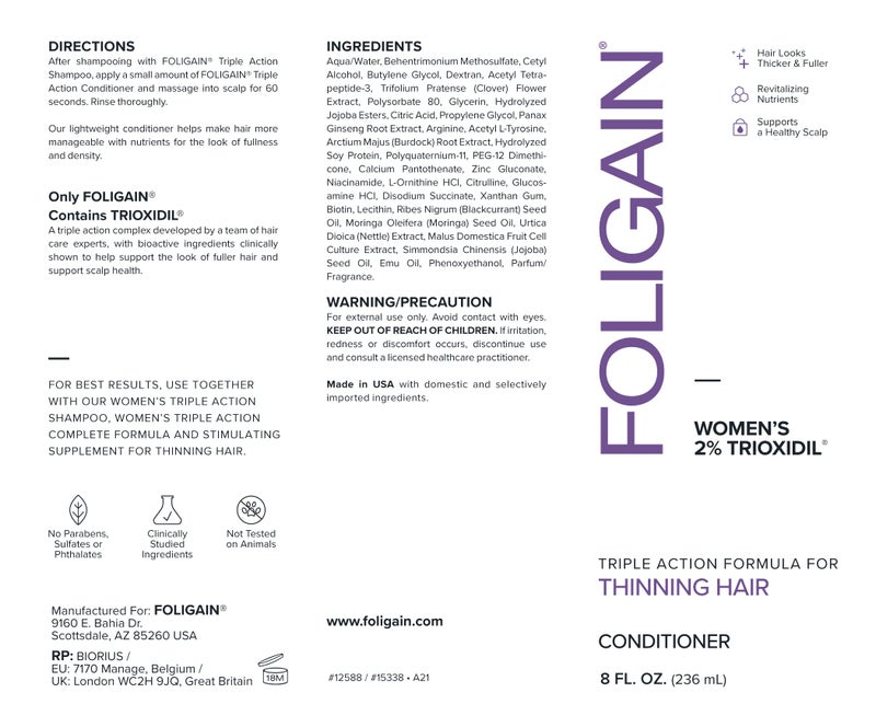 FOLIGAIN Foligain Triple Action Conditioner For Thinning Hair, Volumizing Conditioner for Women, 8 Fl. Oz. - Image 5