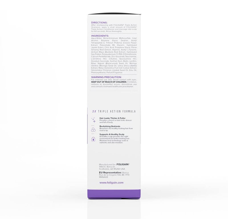 FOLIGAIN Foligain Triple Action Conditioner For Thinning Hair, Volumizing Conditioner for Women, 8 Fl. Oz. - Image 4